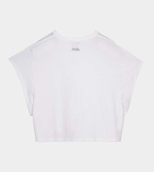 Camiseta Anekke White Crop Top | 748BMNTKU