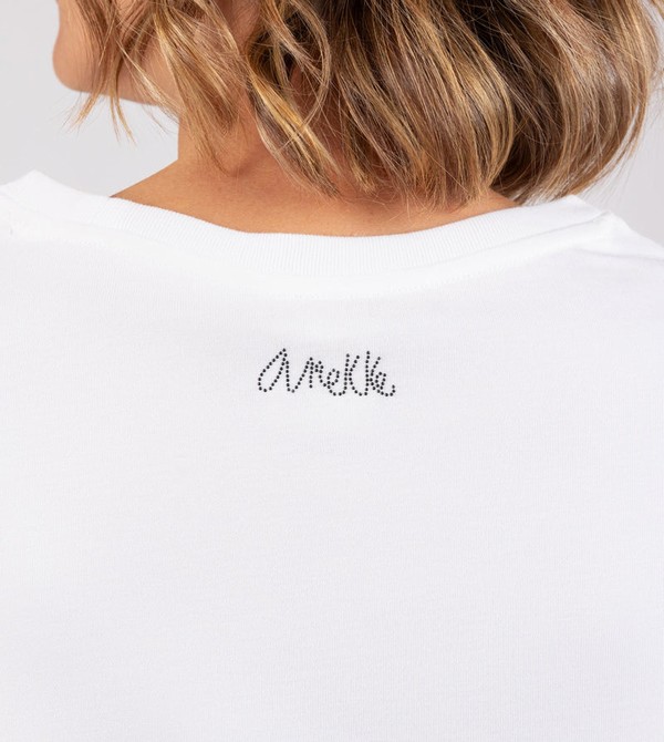 Camiseta Anekke White Crop Top | 748BMNTKU