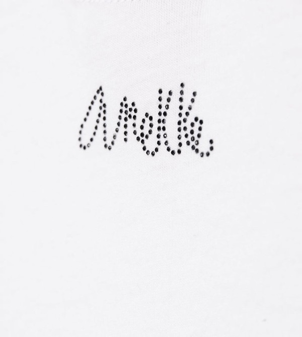Camiseta Anekke White Crop Top | 748BMNTKU