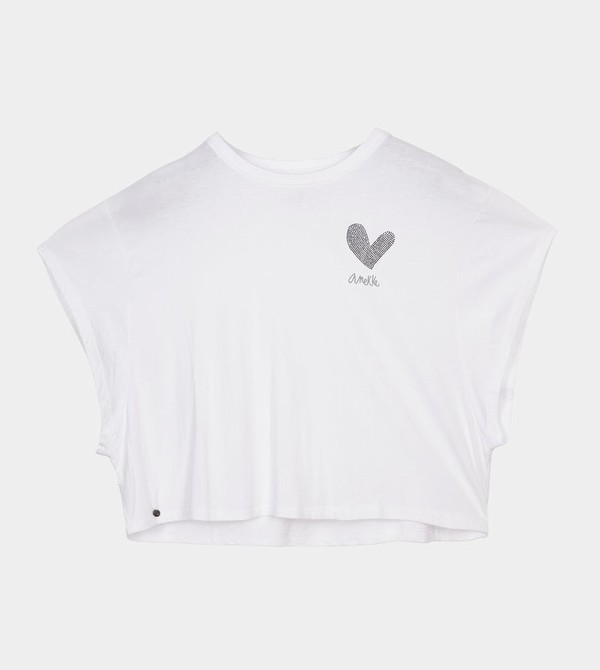 Camiseta Anekke White Crop Top | 748BMNTKU