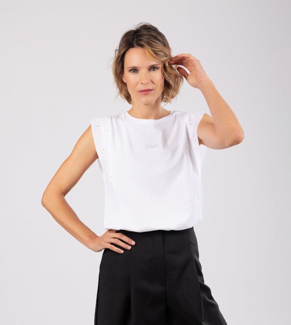 Camiseta Anekke White Tank Top | 304DBNXZL