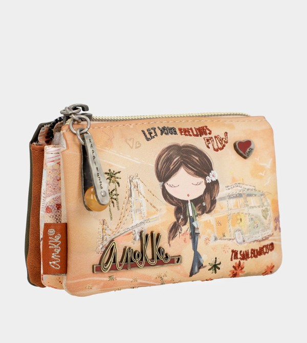Carteras Anekke Peace & Love Camel 3-compartment Coin | 904UGBSHV