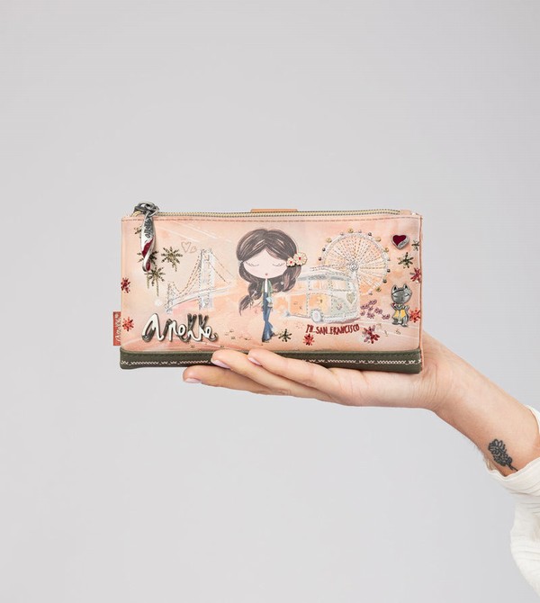 Carteras Anekke Peace & Love Camel Large Rfid | 713JDFBEM