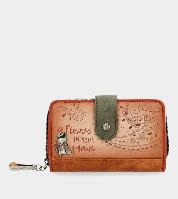 Carteras Anekke Peace & Love Camel Medium Rfid | 821NYMJZB