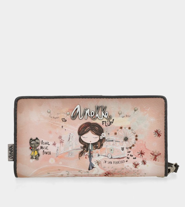 Carteras Anekke Peace & Love Pink Large Rfid | 760JHUKTY