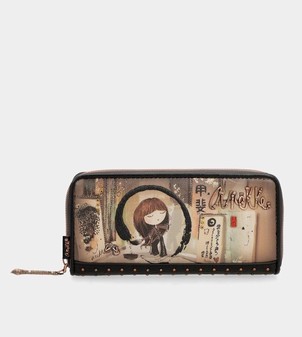 Carteras Anekke Shōen Large Black Rfid | 392NDZQBT
