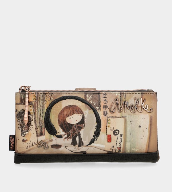 Carteras Anekke Shōen Shōen Large Black Flexible Rfid | 907XNHRPK