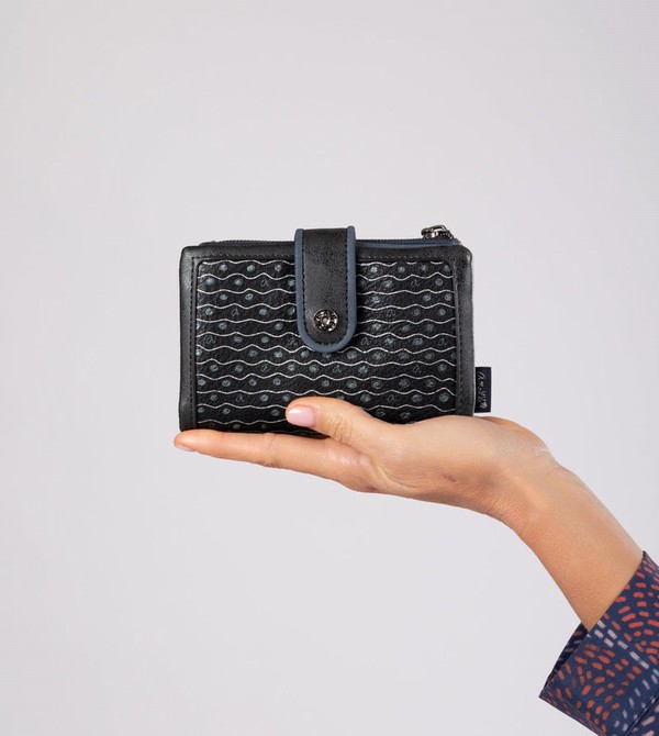 Carteras Anekke Studio Navy Blue Flexible Medium Rfid | 672OVUAFY