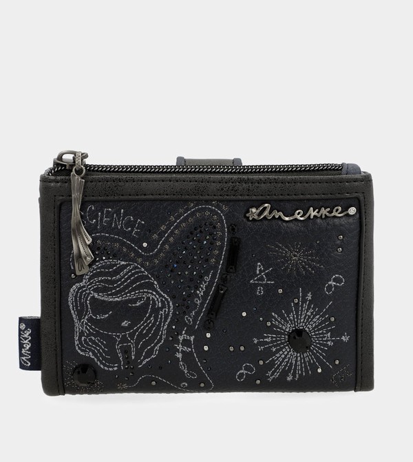 Carteras Anekke Studio Navy Blue Flexible Medium Rfid | 672OVUAFY