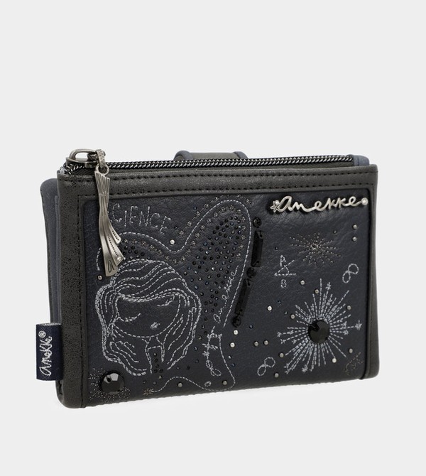Carteras Anekke Studio Navy Blue Flexible Medium Rfid | 672OVUAFY