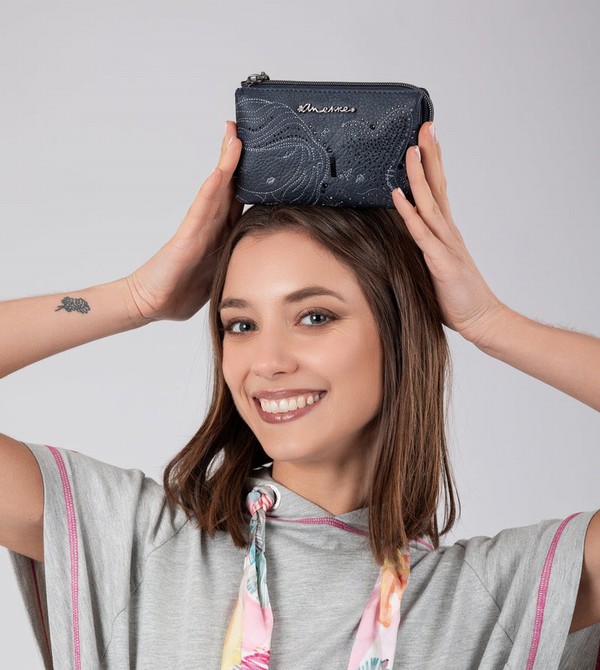 Carteras Anekke Studio Navy Blue Triple Coin | 849LJTSGC