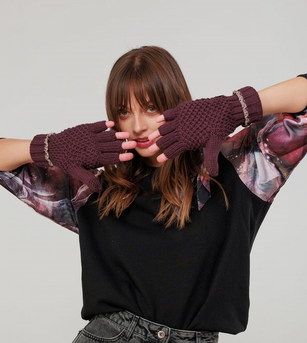 Guantes Anekke Purple Knitted Mittens | 891NVTPSE