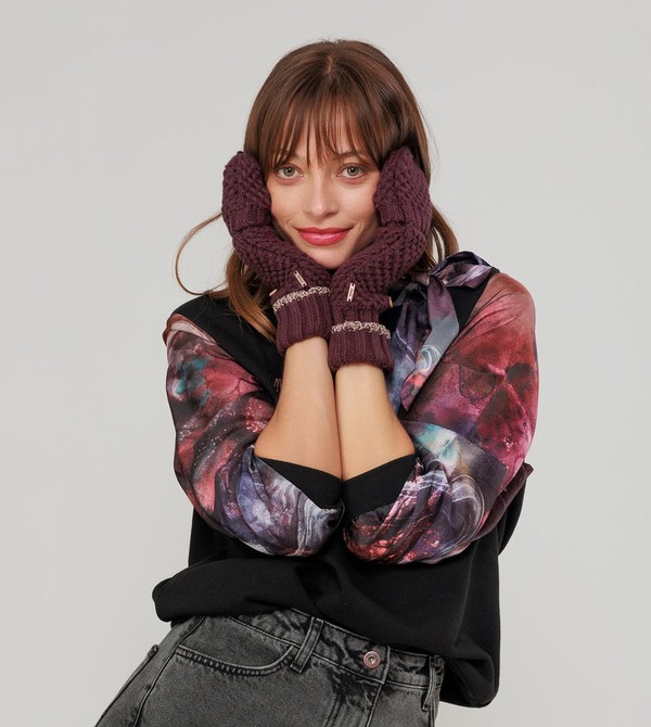 Guantes Anekke Purple Knitted Mittens | 891NVTPSE