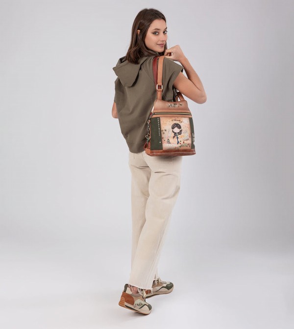 Mochilas Anekke Peace & Love Camel Anti-theft | 851LTRCXN