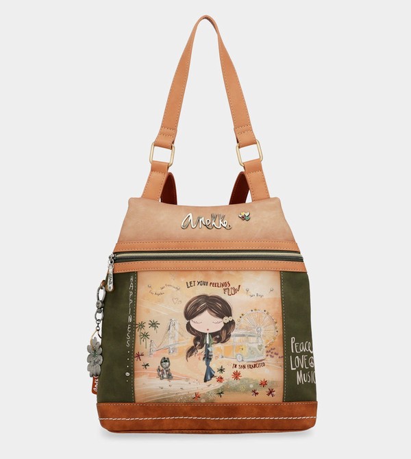 Mochilas Anekke Peace & Love Camel Anti-theft | 851LTRCXN