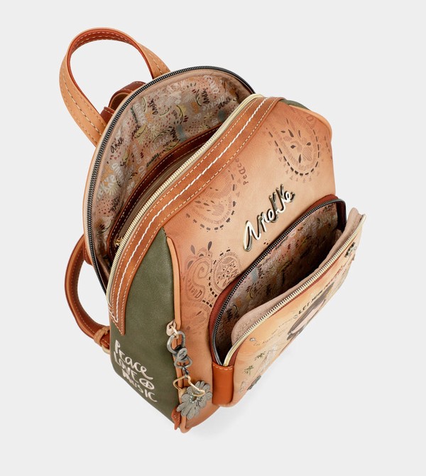 Mochilas Anekke Peace & Love Camel Medium | 874GLOFAT