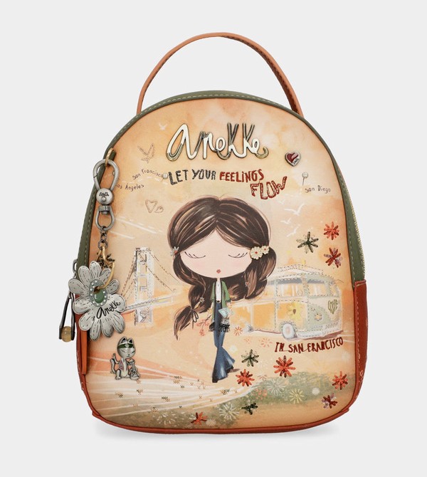Mochilas Anekke Peace & Love Camel Small | 569KGBAPU