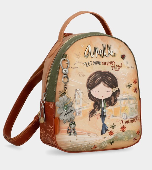 Mochilas Anekke Peace & Love Camel Small | 569KGBAPU