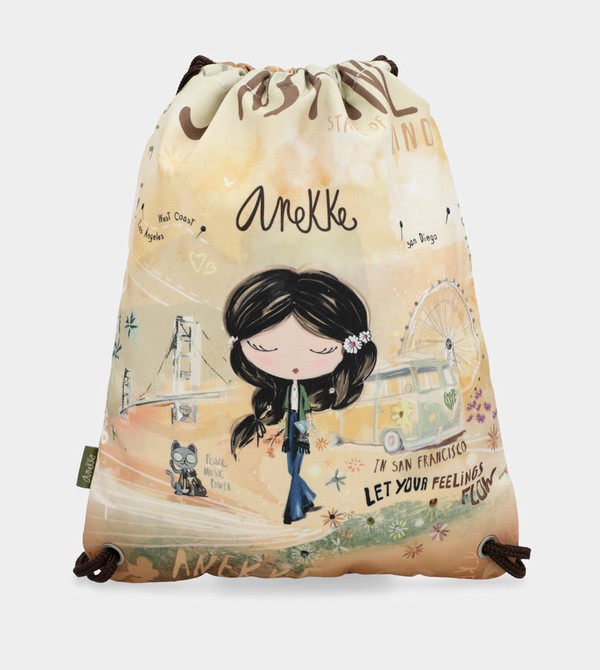 Mochilas Anekke Peace & Love Fabric Drawstring | 270EYUKRB