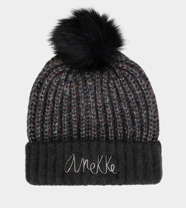 Sombreros Anekke Black Knitted Beanie With Pompom | 469JVPYUO