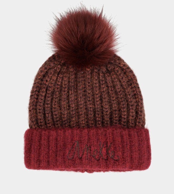 Sombreros Anekke Burgundy Knitted Beanie With Pompom | 805MQRPJS