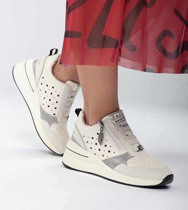 Zapatos Anekke White Wedge With Polka Dots | 095DFUWSV